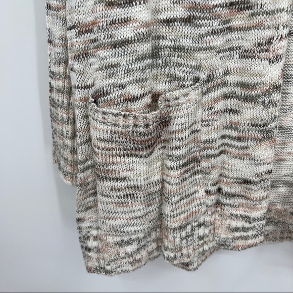 Nwt Avenue Space-Dyed Long Sleeves Ribbed Knit Open Drape Cardigan Sweater - Picture 3 of 9